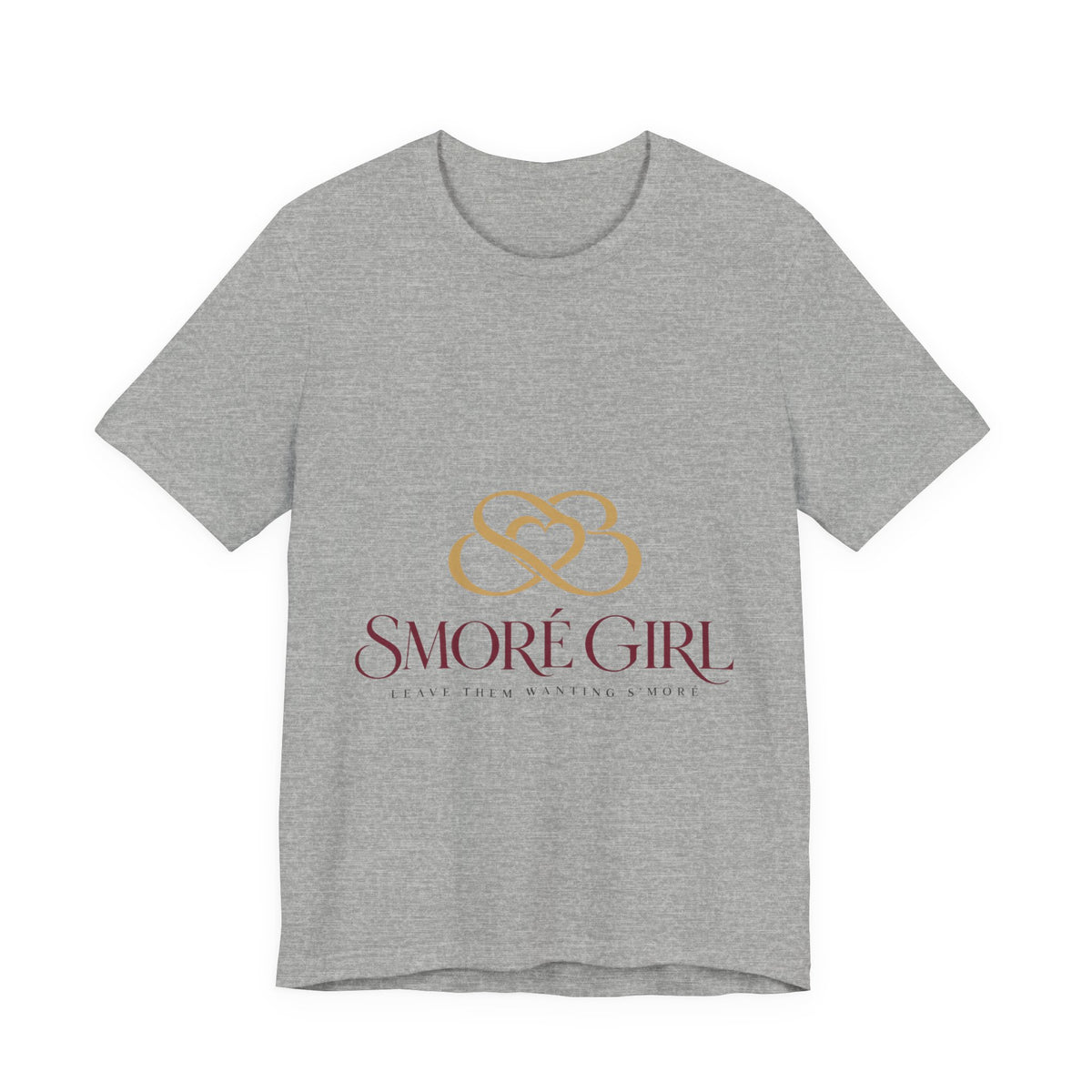 Smore Girl Graphic Tee — Elegant Gold Heart Logo T‑Shirt