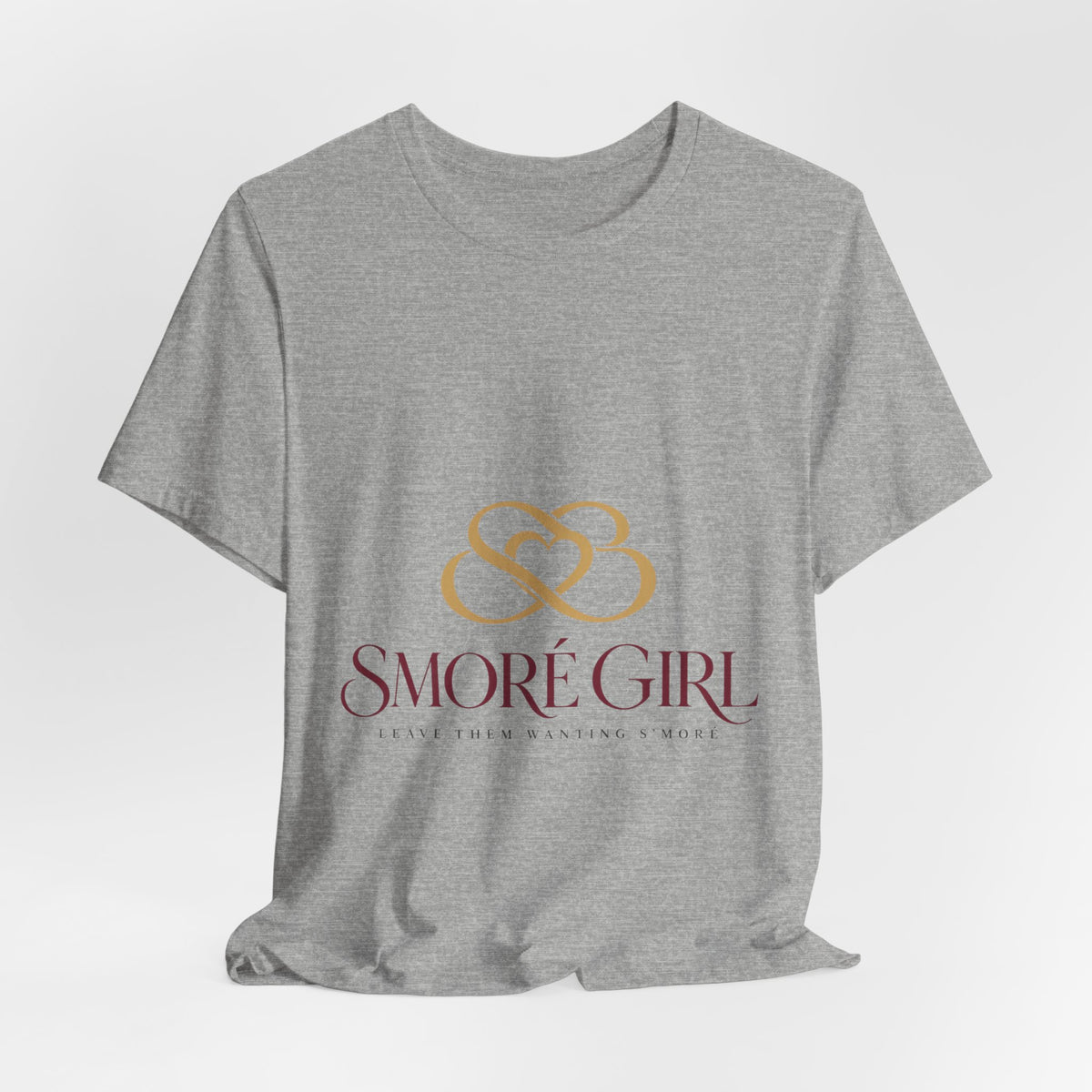 Smore Girl Graphic Tee — Elegant Gold Heart Logo T‑Shirt
