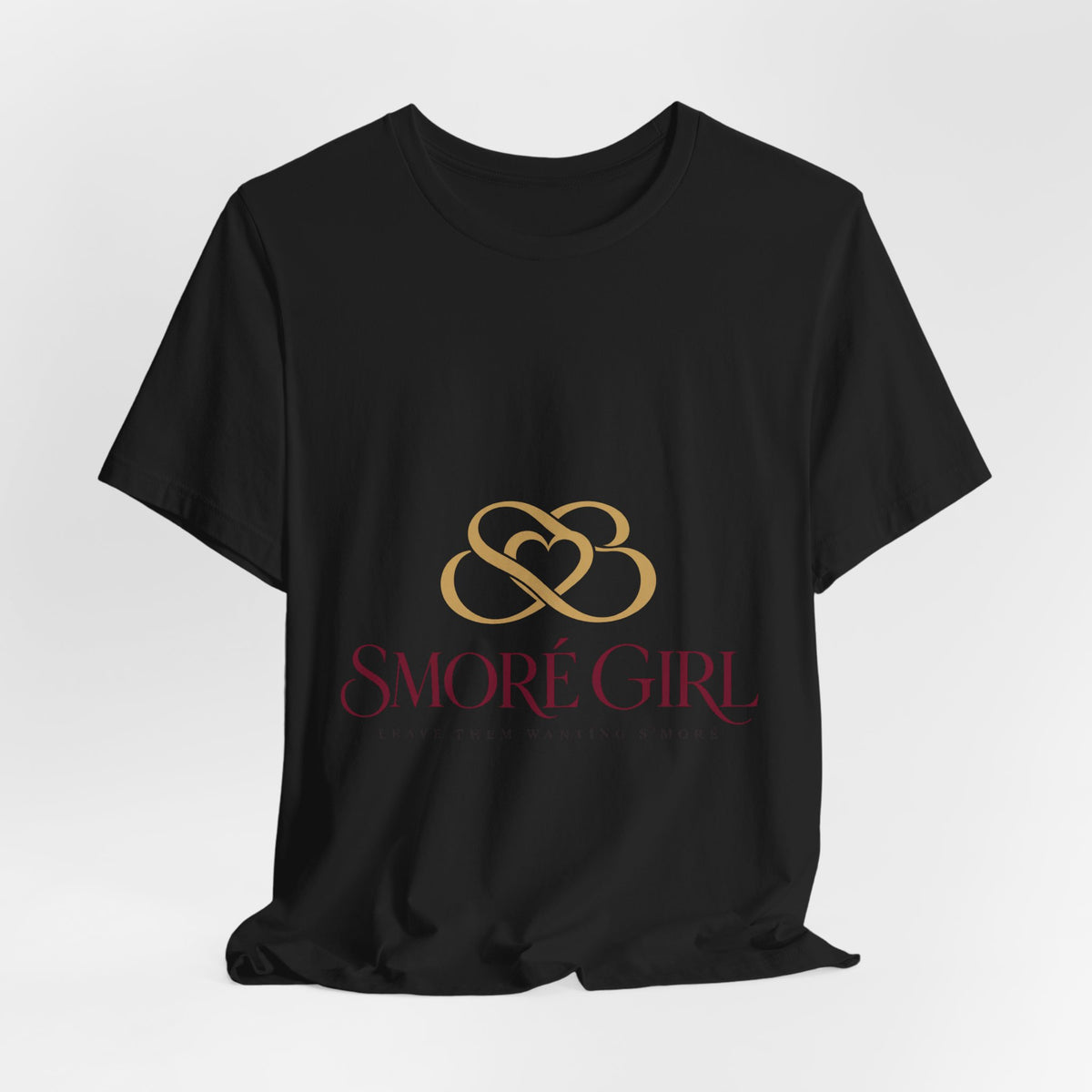 Smore Girl Graphic Tee — Elegant Gold Heart Logo T‑Shirt