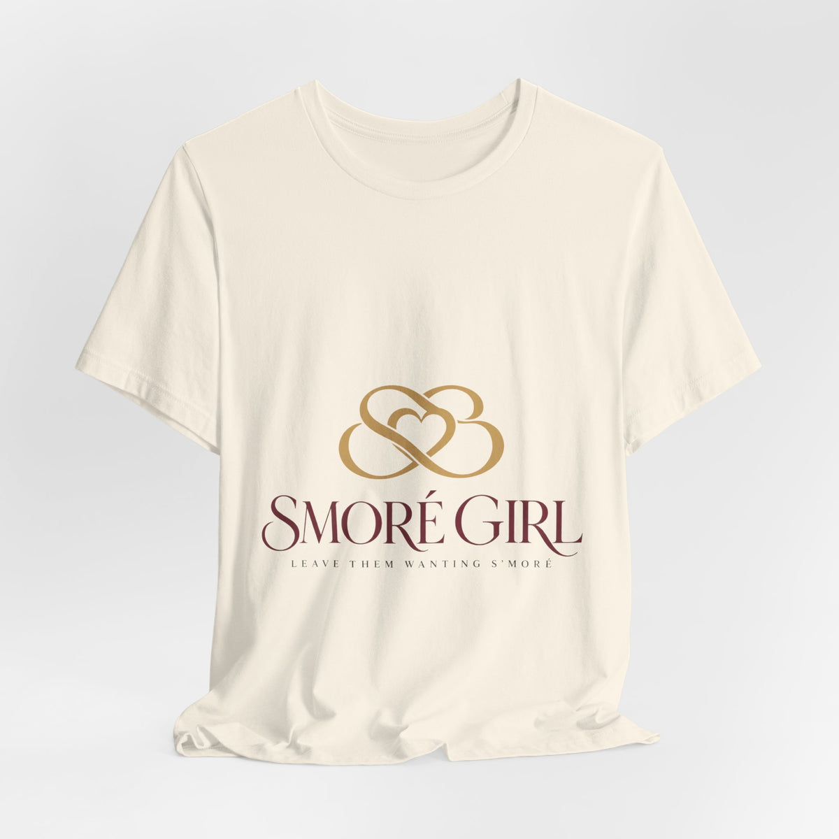 Smore Girl Graphic Tee — Elegant Gold Heart Logo T‑Shirt