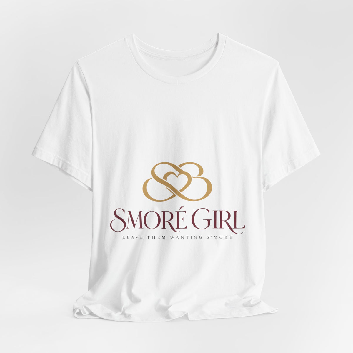 Smore Girl Graphic Tee — Elegant Gold Heart Logo T‑Shirt